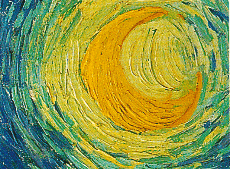 Detail of moon in Van Gogh's Starry Night painting